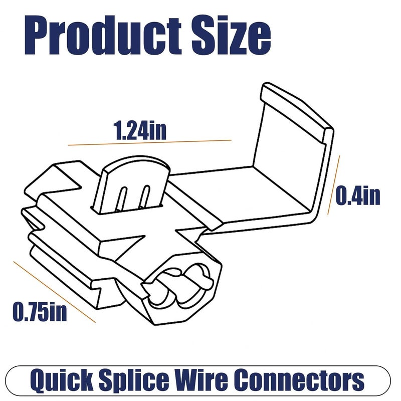 SANJOON Solderless Quick Splice Wire Connectors,Double Run or Tap,22-18 AWG Red(30 PCS) 18-14 AWG Blue(30 PCS) Lock Snap Electrical Wire Connector(60/Pouch) - Image 2
